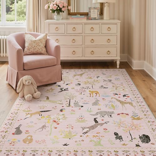 BESBLEE 3X5 Area Rug for Bedroom, Washable Animal Non Slip - Image 2