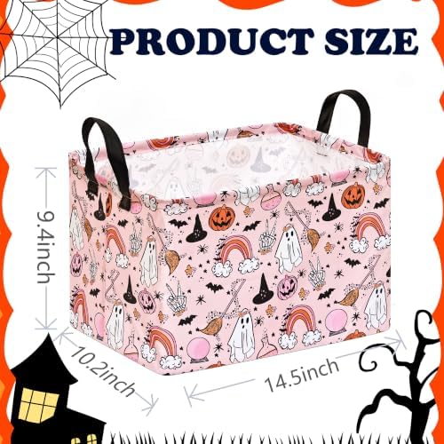 Gost Pattern Halloween Storage Basket Shelf Basket Storage Bin, Nursery Basket - Image 2