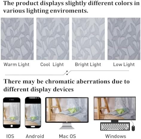 Lecloud Leia Sheer Light Grey Window Curtains - Image 5