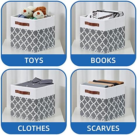 Temary 11x11x11 Cube Storage Bins Cube Organizer Bins 4 Pack Canvas Storage Bin - Image 4