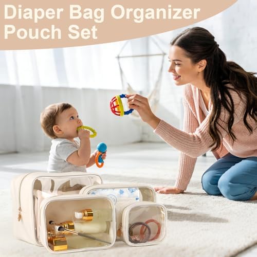 YOPCDJ 4PCS Clear Makeup Bag Set, Waterproof TPU Purse Organizer Pouches - Image 7