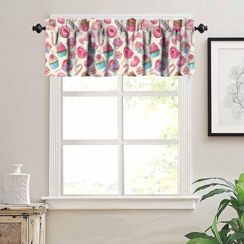 Dessert Valances Curtains Lollipop Candy Macaroon Cupcake Polka Dots Window - Image 5