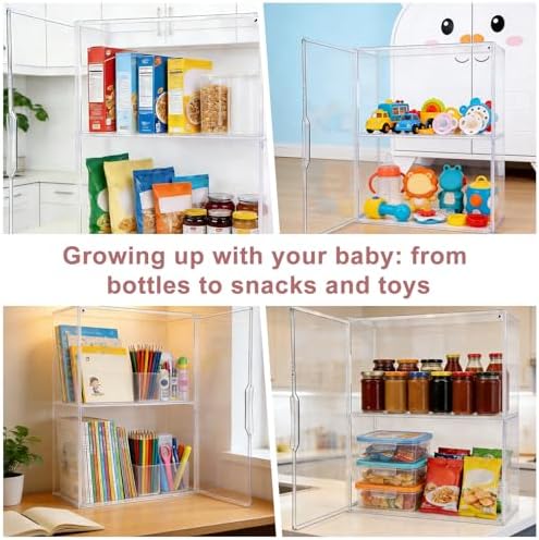 Penitue Baby Bottle Organizer, 3-Tier Clear Acrylic Storage Box - Image 7