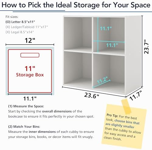 Homes: Inside + Out Apexa 2-Cube Storage Organizer Shelves, Stackable Wood - Image 7
