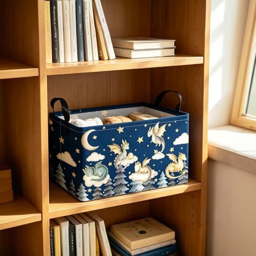 Rectangular Dragon Storage Bin, Medium Fabric Closet Organizer Basket - Image 5