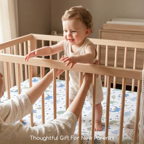 3 Pack Baby Crib Sheets for Boys Girls 52x28 Fitted Crib Sheet - Image 2