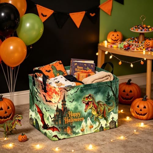 Halloween Dinosaur Ghost thriller basket, Empty Halloween basket, Horror and - Image 3
