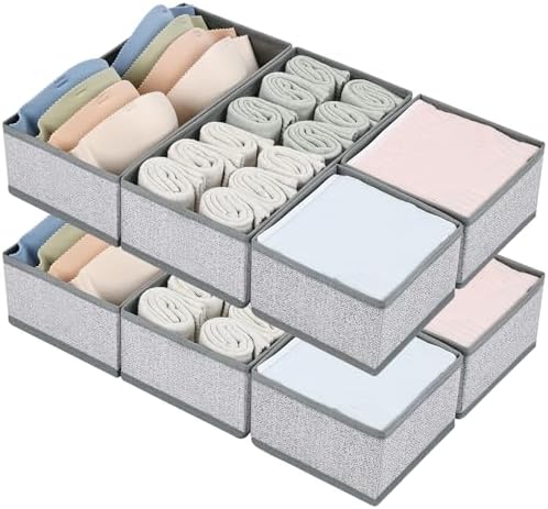 DIMJ Drawer Organizer Clothes Set of 8, Foldable Closet Drawer Bins, Underwear by DiMJ