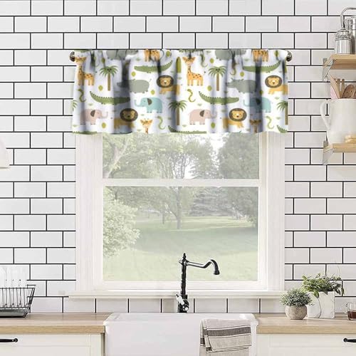 Cartoon Safari Animals Valance Curtain - Image 2