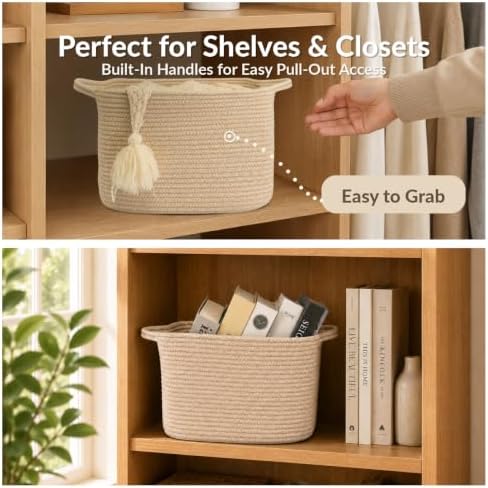 XUANGUO Woven Cotton Rope Storage Basket - Image 3