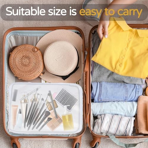 3PCS Clear Hard Plastic Zipper Case, Double Zippers Hard Pouch, Portable Travel - Image 6