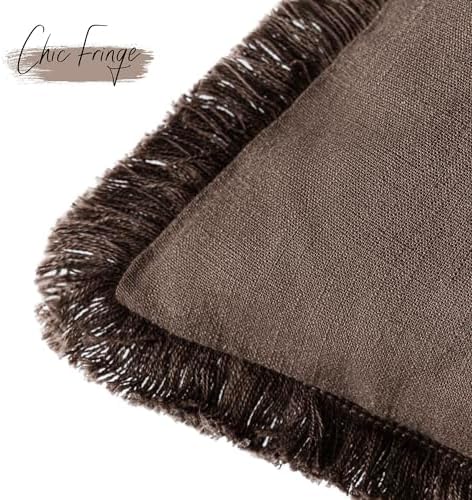 Foindtower Decorative Linen Fringe Throw Pillow Covers Cozy Boho Farmhouse - Image 3