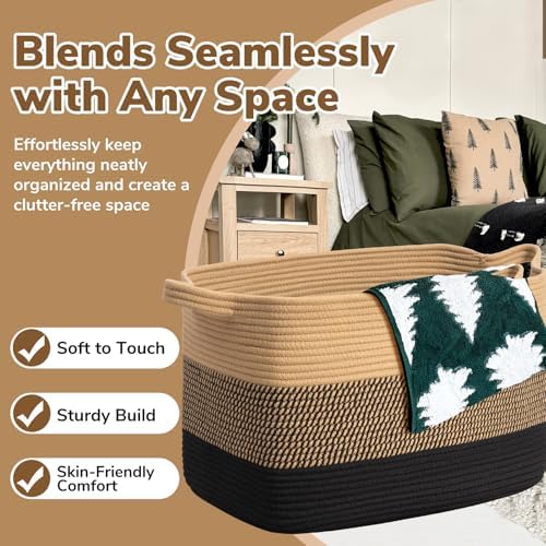 Goodpick 105L Extra Large Woven Rope Blanket Basket - Image 5