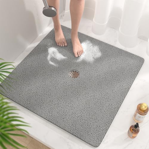 HITSLAM Square Shower Mat, 36 x 36 Inch Non Slip Bath Mat by HITSLAM