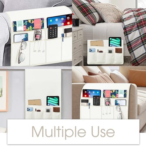 Joywell Remote Control Holder Armchair Caddy Armrest Organizer White - Image 5