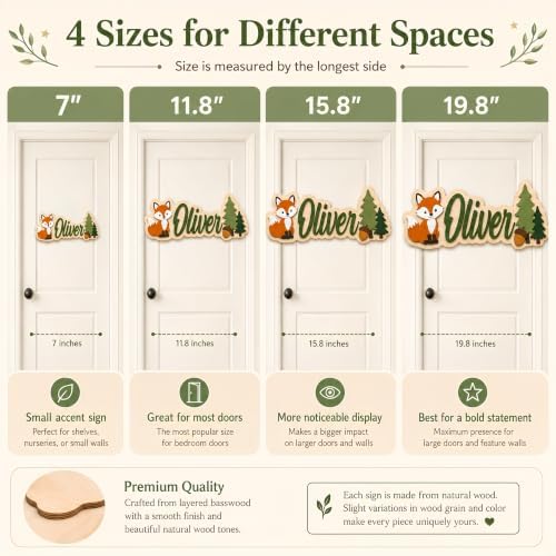 Personalized Kids Room Name Sign, Custom Wooden Door Sign - Image 5
