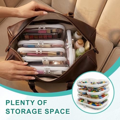 6 Pack Clear Hard Shell Zipper Case, Diaper Bag Organizer Pouches, Plastic - Image 6