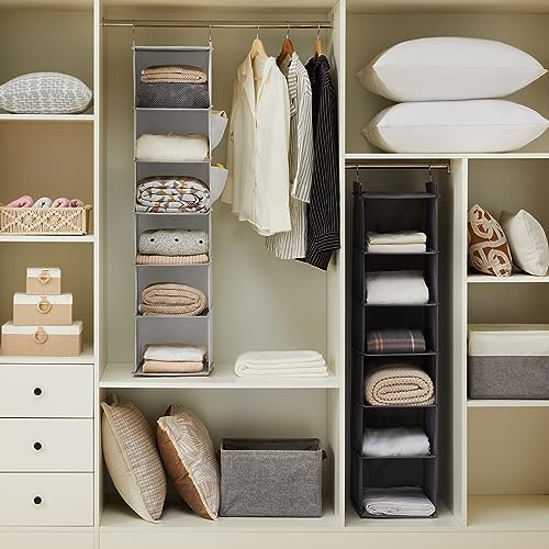 YOUDENOVA Hanging Closet Organizer and Storage, Light Grey - Image 4