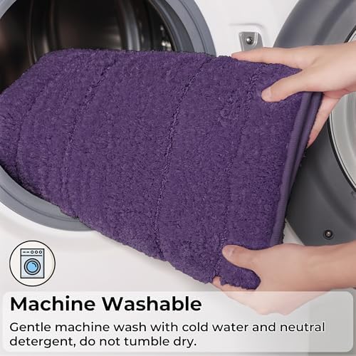 GRANNY SAYS Purple Bathroom Rug 24" x 43", Non-Slip Microfiber Bath Mat - Image 7