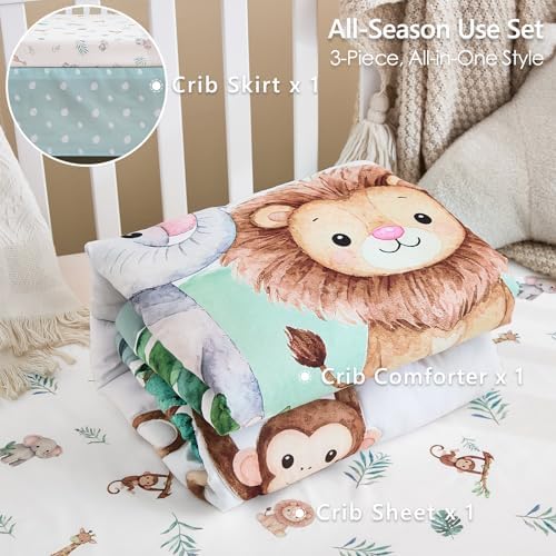 3-Piece Crib Bedding Set for Boys Girls - Image 6