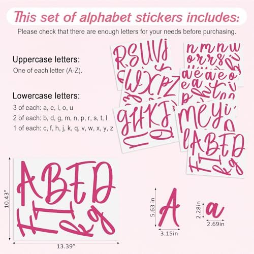 Boao Personalized Name Letter Wall Decal, Classic Cursive - Image 2