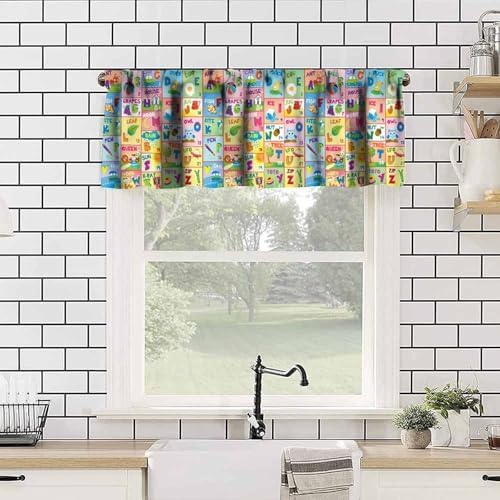 Alphabet Valances Curtains Play Learn Board Game Animals Pattern Window - Image 4