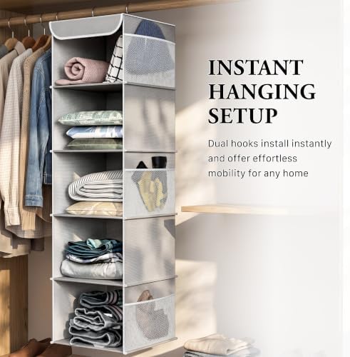 Simple Houseware 5 Shelf Hanging Closet Organizer - Image 6