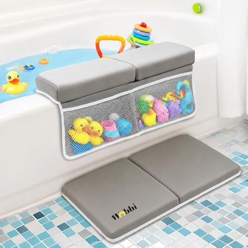 Wobbi Baby Bath Kneeler and Elbow Rest Pad Set | Extra Thick Memory Foam Support by Wobbi