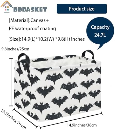 Halloween Basket Empty for Rectangular bat Storage Bins Organizer Bin Box Cute - Image 2
