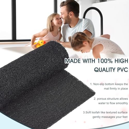 SONGZIMING Shower Mat Non Slip 40.2 x16.1 Inch, Loofah Shower Mat Anti Slip Tub - Image 5