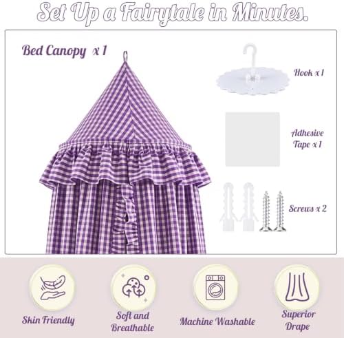SmoothNovelty Gingham Plaid Bed Canopy - Image 3