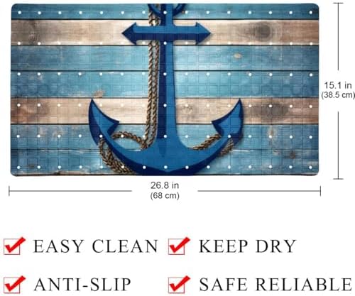 Non Slip Bathtub and Shower Mat 26.8x15.1 inch, Bath Mat - Image 3