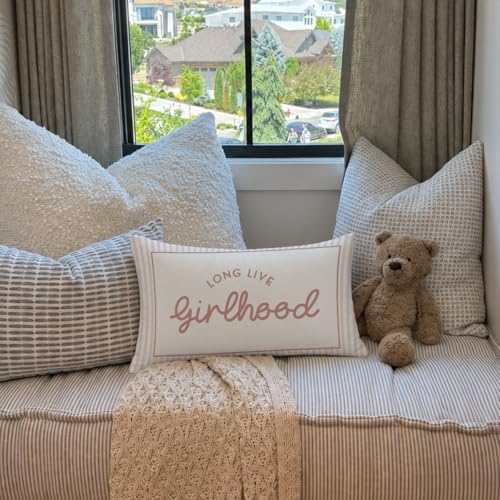 Girls Room Decor Throw Pillow Cover 12x20, Long Live Girlhood Throw Pillows - Image 3
