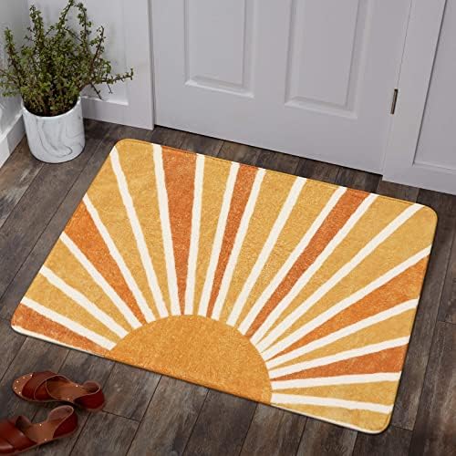 Lahome Boho Sun Print Area Rug 2x3, Small Washable Rug by Lahome