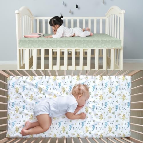 Moukeren 4 Pcs Ink Wash Dinosaur Baby Crib Sheets - Image 4