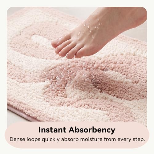 GRANNY SAYS Pink Bow Bathroom Rug, Cute Bath Mat - Image 3