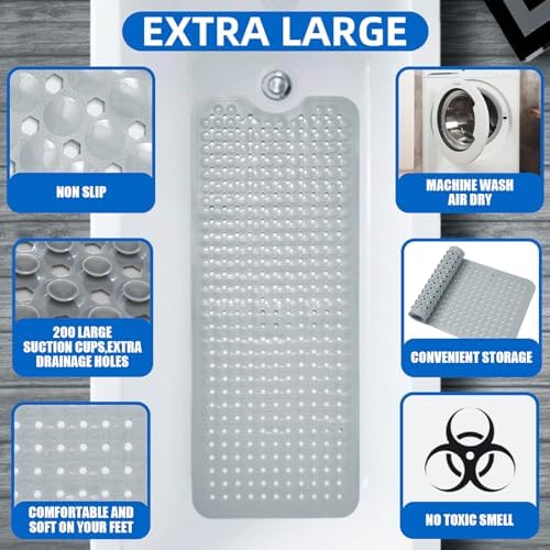 MOONFLY Shower and Bathtub Mat, 40x16 Inches - Image 3