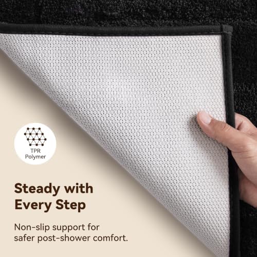 GRANNY SAYS Black Bathroom Runner Rug 59" x 24", Soft Microfiber Bath Mat - Image 4