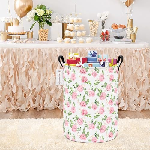 QUEENLALA Foldable Waterproof Round Fabric Laundry Basket Home - Image 7