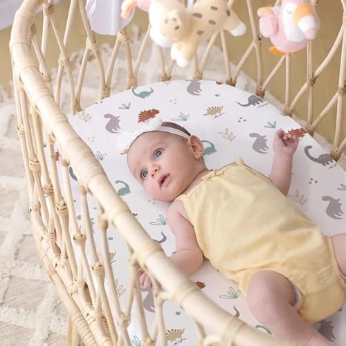 Stretch Fitted Bassinet Sheet Set BROLEX 2 Pack Cradle Sheets - Image 7