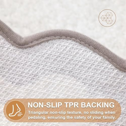 ORTIGIA Long Cute Scalloped Bathroom Rugs Runner, Fun White and Gray Plush - Image 5