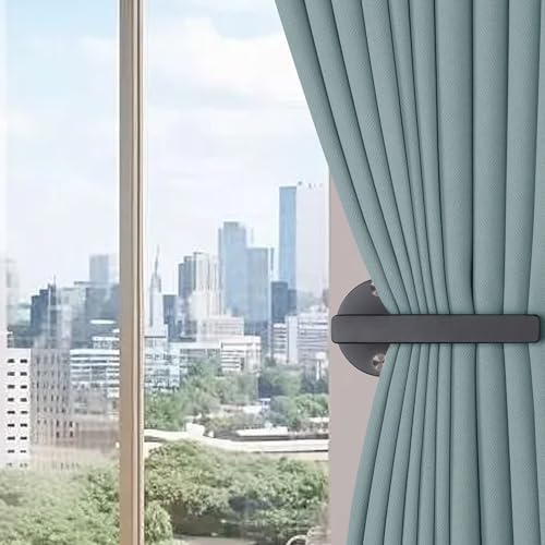 2 Pack Adhesive Curtain Holdbacks, Wood Curtain Tiebacks - Image 5