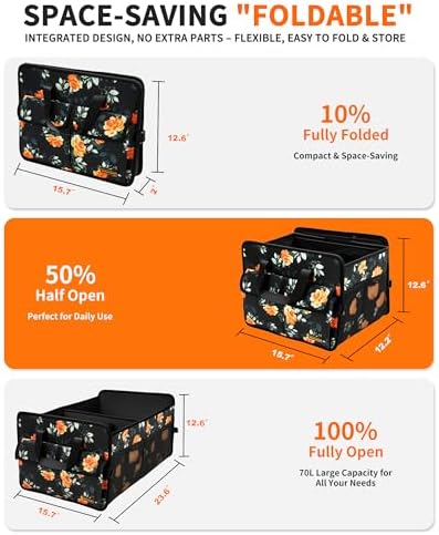 SIBOFUEGO Sturdy Car Trunk Organizer – Large Capacity Trunk Organizer - Image 3