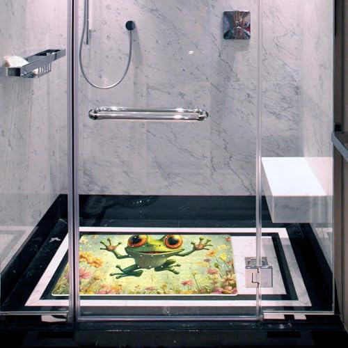 Shower Mat Non Slip, Frog Flower Anti Slip Bath Mat - Image 6