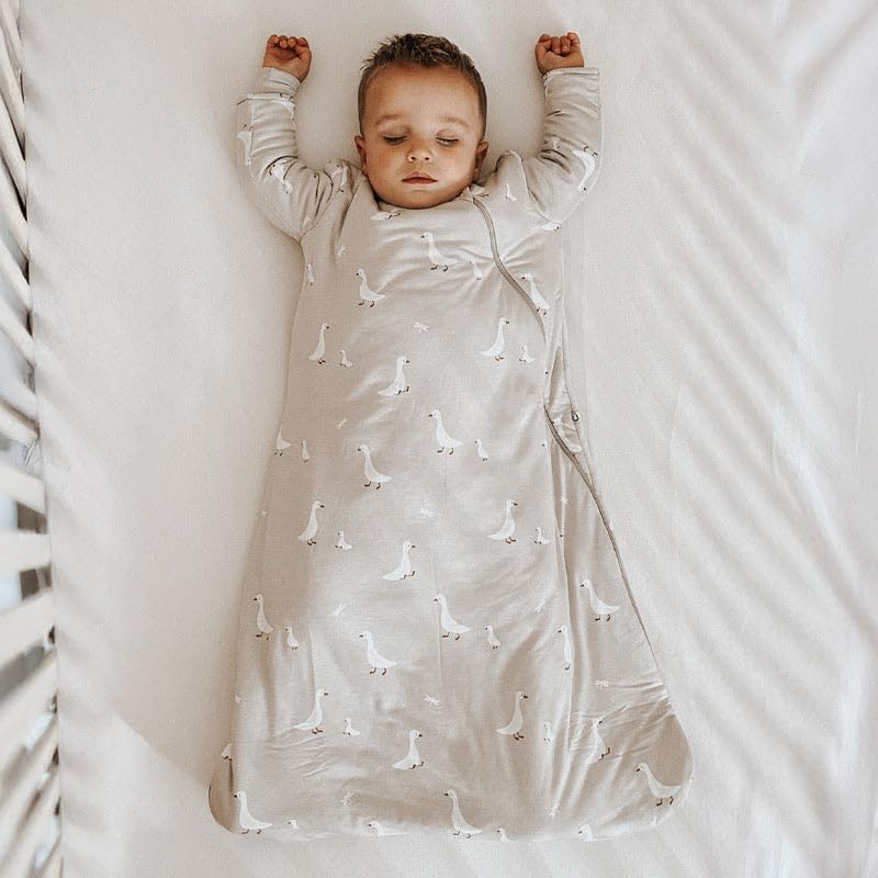 GUNAMUNA Unisex Long-Sleeve Sleep Sack, Wearable Sleep Bag for Babies and Toddlers, Soft Rayon, 1.0 TOG, 3 to 36 Months