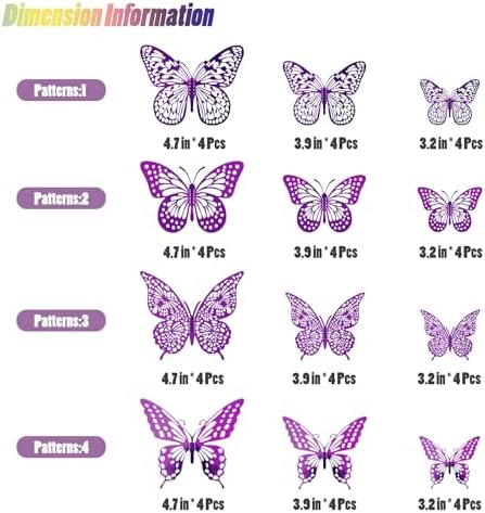SAOROPEB 3D Butterfly Wall Decor 48 Pcs Purple Butterfly Decorations - Image 5