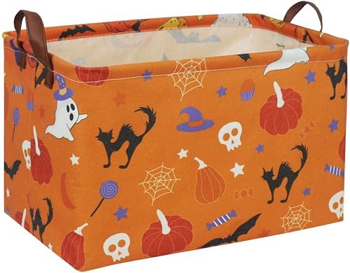 Halloween Basket Pumpkin Baskets Trick or Treat Basket Rectangular Storage Bin by DDBASKET