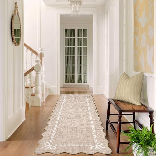 GarveeHome Scalloped Hallway Runner Rug 2.5x8 Non Slip Bedroom Rugs - Image 3