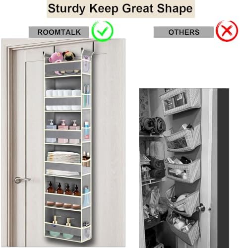 2 Pack Over The Door Hanging Organizer 6-Shelves and 12 Side Pockets, Over The - Image 3