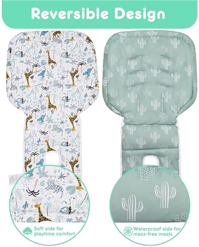 Baby High Chair Cover Replacement, Reversible & Waterproof High Chair Cushion - Image 6